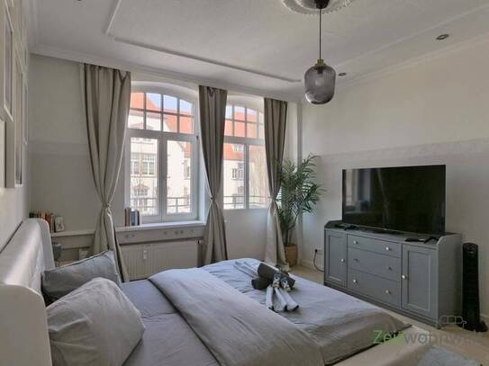 (EF0190_M) Erfurt: Andreasvorstadt, möbliertes Apartment mit Balkon in sanierter Stadtvilla Nahe Altstadt, WLAN, Aufzug
