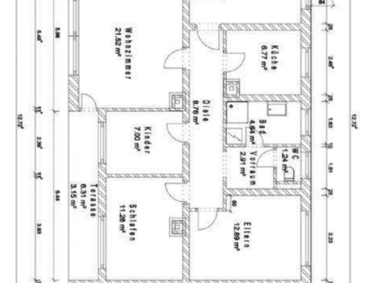 Familienfreundliche Wohnung mit Kamin und Balkon