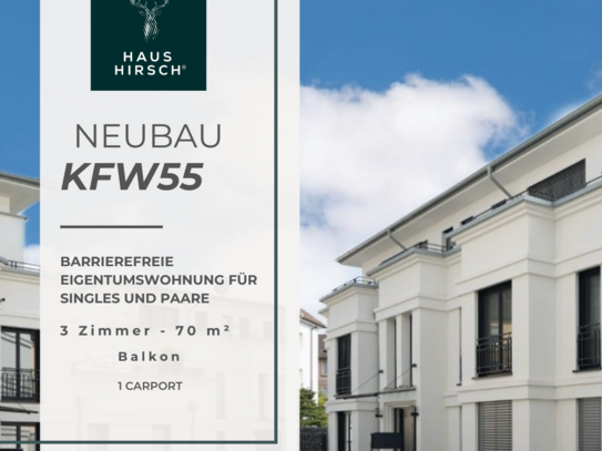 70 m²-Barrierefreie 3-Zi-Eigentumswohnung mit Balkon und moderner Energieeffizienz KFW55