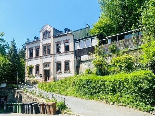 *Extravagantes Wohnerlebnis am Fuße des Theresiensteins: Die Jugendstilvilla mit Einzeldenkmal*