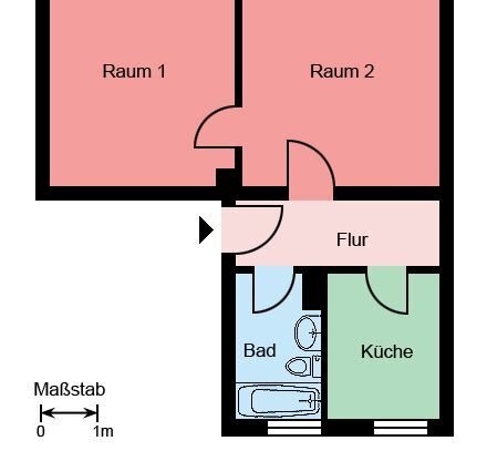 Demnächst frei! 2-Zimmer-Wohnung in Werl - Bad mit Fenster