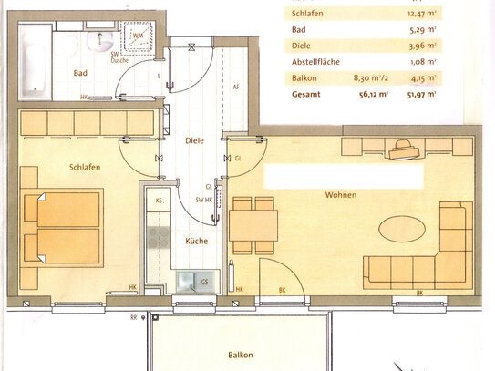 Hochwertig ausgestattete 2-Zimmer-Wohnung/52 qm in München-Haidhausen