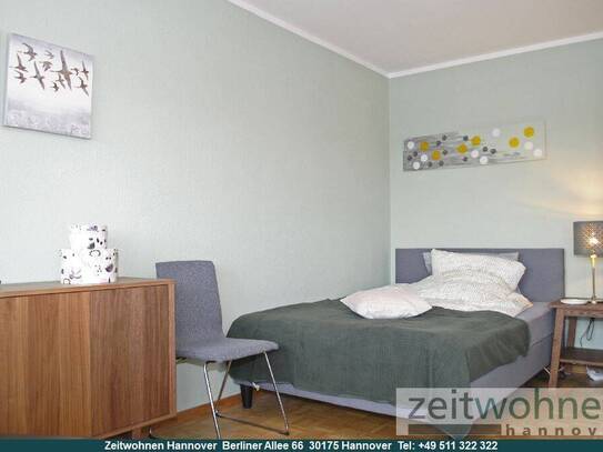 Laatzen, schöne Möblierung, 1 Zimmer Wohnung mit Balkon, 15 Min. zum Hbf.