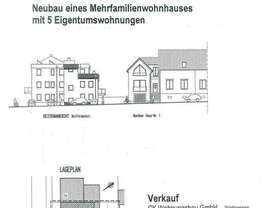 Neubau-MFH mit 5 ETW (Aufzug) z.B. 2 ZKB Balkon