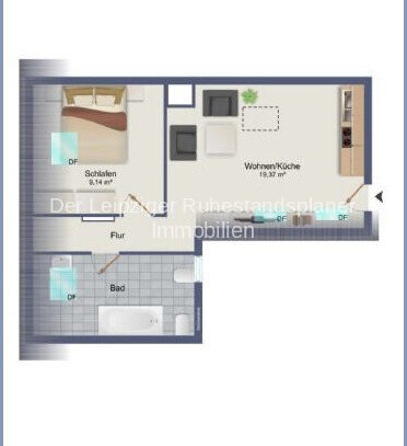 2 Zimmer/Dachgeschosswohnung - im Stadtkern - vermietet