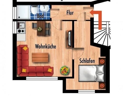 Sehr schönes kleines Apartment in Top Lage zum 01. März