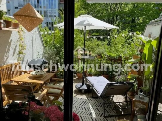 [TAUSCHWOHNUNG] schöne 1-ZW im Herzen von Schwabing mit großer Terrasse