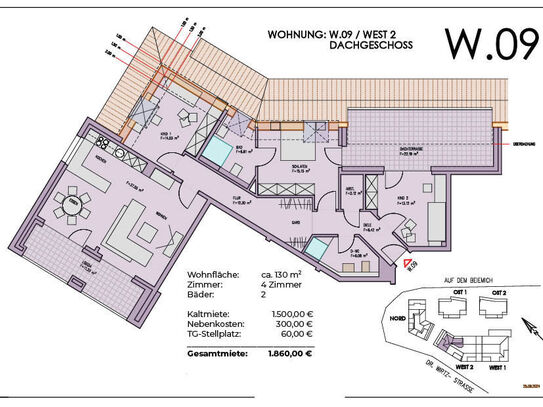 Wohnung W.09: Exklusive 4-Zimmer-Wohnung mit attraktivem Schnitt und zwei Duschbädern in Much!