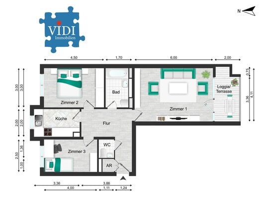 Charmante 3-Zimmer-Wohnung mit Balkon in gepflegter Wohnanlage