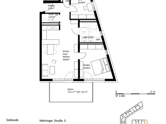 84 m² 3-Zi.-Whg. mit Balkon im Zentrum von Burghausen zum Kauf: EH40-QNG: 5% AfA + 5% Sonder-AfA & 150.000 € KfW-Kredit