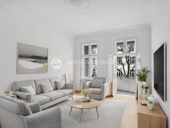 ... BEZUGSFREI, 3,5 Zi.-Altbauwohnung, ca. 113 m² + West-Balkon, nur 200 m. zum Kurfürstendamm! ...