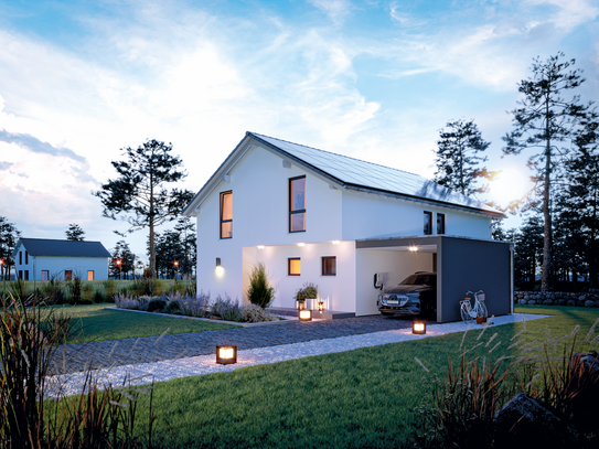 Traumhaus mit Doppel-Carport in naturnaher Ortsrandlage