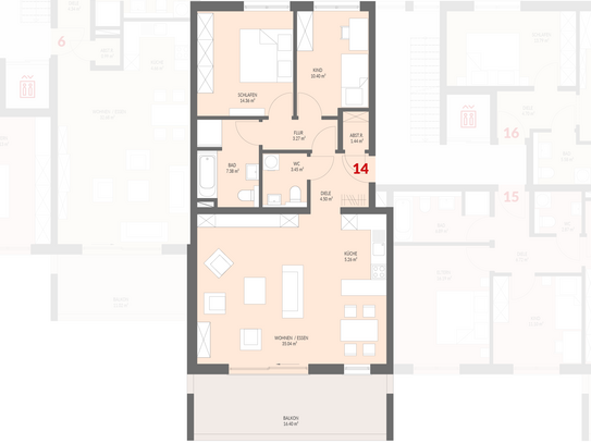 Neubau: 2-Zimmer Obergeschoss mit Balkon im Kanderpark, Binzen Nr.14 - VERKAUFT