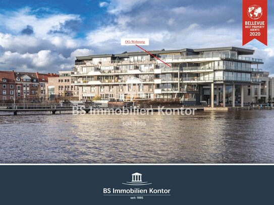 Wohnen am Wasser! Wohnung im 3. OG mit PKW-Stellplatz, Dachterrasse und Wasserblick!