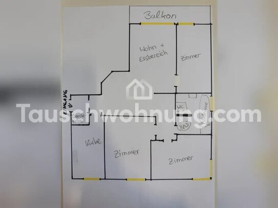 [TAUSCHWOHNUNG] 4 Raumwohnung 92qm mit großem Balkon gegen weniger qm