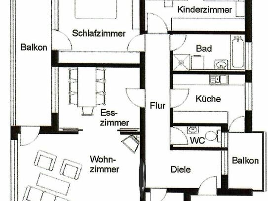 Helle 3,5 Zimmer Wohnung