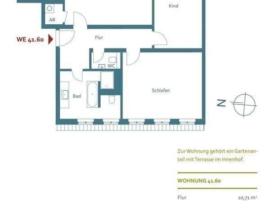 PREISREDUKTION--DENKMAL ETW mit AfA ( förderfähig ) / DG + EIGENER GARTEN / Tageslichtbad / Gäste WC / provisionsfrei