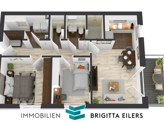 NEUBAU: Moderne 3-Zimmer-Wohnung mit Gäste-WC, Duschbad & Süd-Balkon