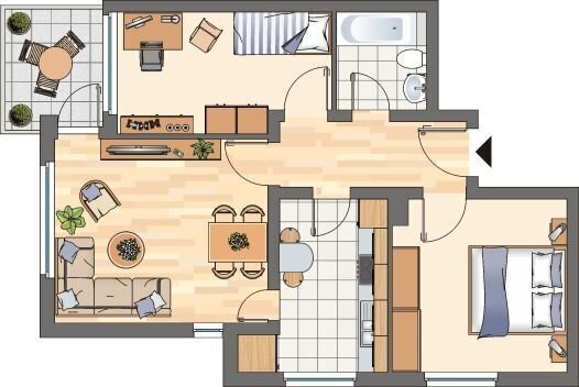 3-Zimmer-Wohnung in Kamen Methler - Balkon