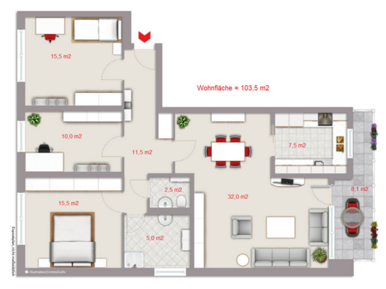 4 Zi-WHG, 104 m2 in guter Wohnlage von Kaarst