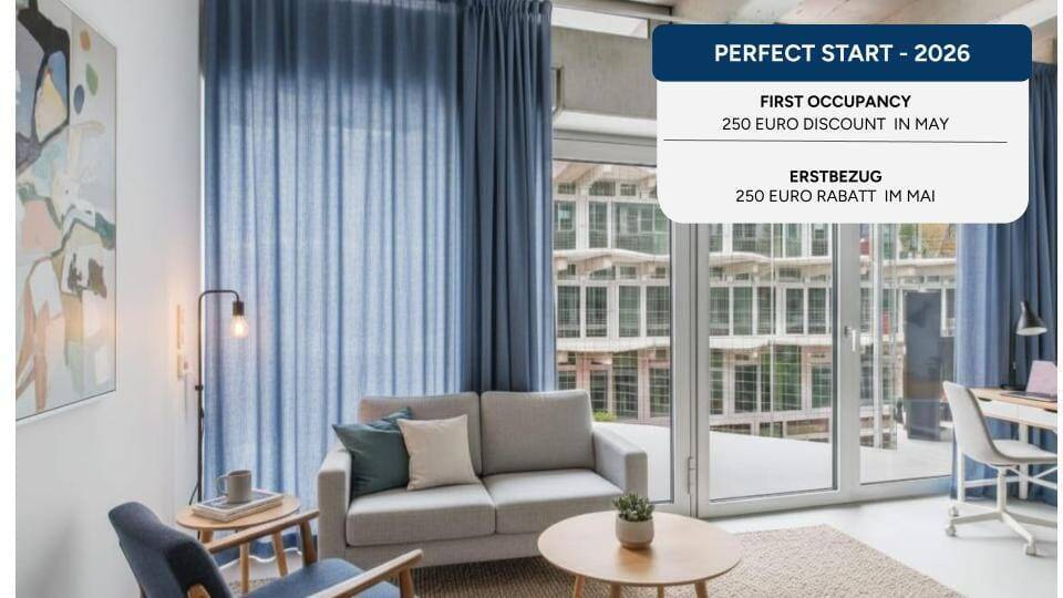 Mietrabatt - Erstbezug: 2-Zimmer Wohnung mit EBK & Balkon, 5 Min. zur U5 - Foto 1