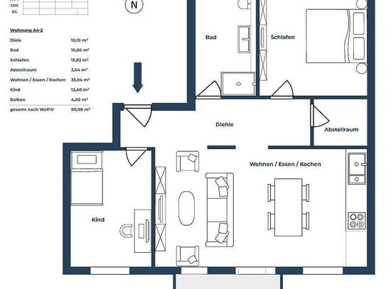 Hochwertig ausgestattete 3-Zimmer-Wohnung inkl. Balkon im Zentrum der Fürther Südstadt