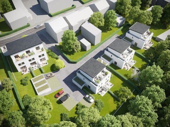 Neubau von modernen Stadthäusern in ruhiger Lage