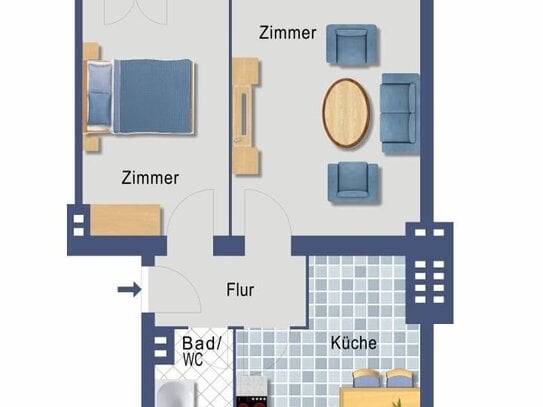 gut geschnittene Kapitalanlage mit Sonnen-Balkon