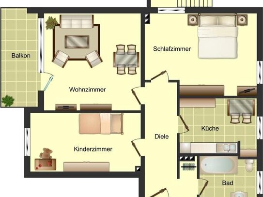 3-Zimmer-Wohnung in Siegburg Kaldauen