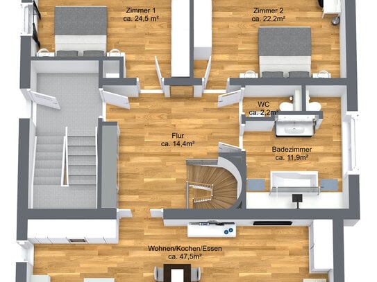 Erstbezug luxuriös kernsanierter Wohnung in Jugendstilvilla