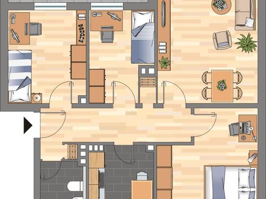 Modernisierte 4-ZKB-Balkonwohnung in Neuengroden zu vermieten!