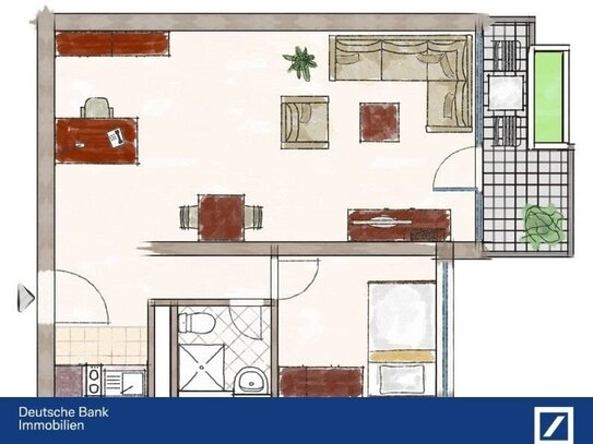 Kapitalanleger aufgepasst! 2 zimmer-Apartment auf dem Eschberg