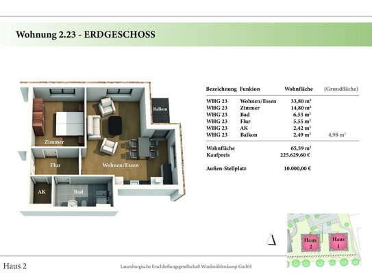 2 Zimmer EG Neubau-Eigentumswohnung 2.23