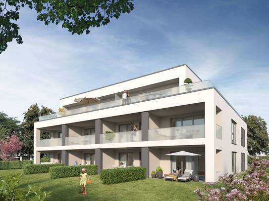 Erstbezug! 2,5-Zimmer Wohnung mit Süd-Terrasse und Gartenanteil