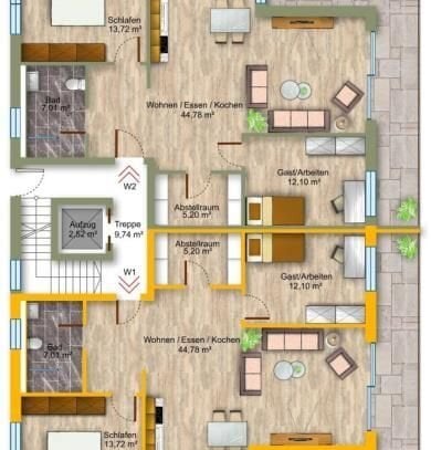 NEUBAU von 2 exklusiven Stadtvillen Eigentumswohnung Nr. 1 / Nr. 2 mit Fahrstuhl, PKW-Tiefgaragenstellplatz in Kassel...