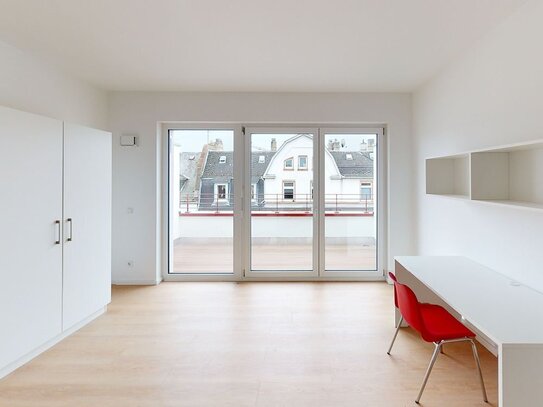 Teilmöbliertes 1-Zimmer-Apartment mit Einbauküche und Balkon