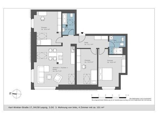 Etwas besonderes: Exklusive Neubauwohnung im gefragten Stadtteil Leipzig-Lindenthal