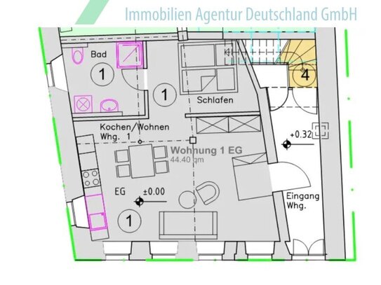 Neu renovierte und sanierte topmoderne 1,5 Zimmer Altstadt Wohnung