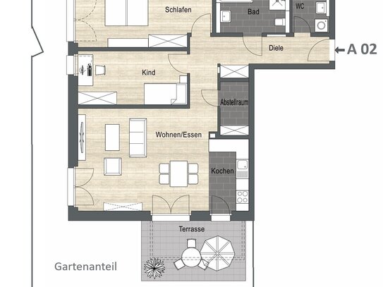 NEUBAU in Schwaig: 3-Zi.-Wohnung mit Terrasse und Gartenanteil!