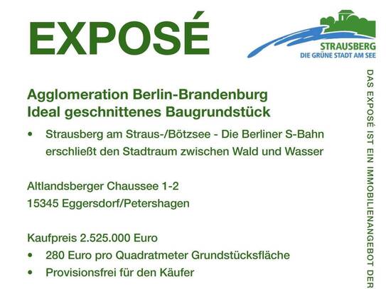 Agglomeration Berlin-Brandenburg | 9.013 qm großes Baugrundstück Strausberg/Eggersdorf/Petershagen