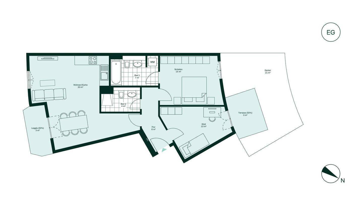 🔥 Erstbezug! 3-Zi-Neubau mit neuer EBK, Garten und TG-Stellplatz (First Occupancy 3-Room New Build) - Foto 1