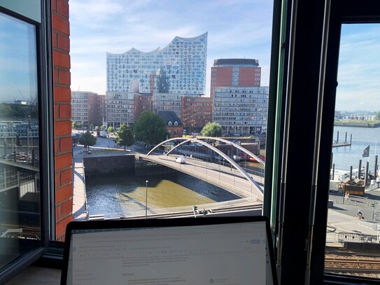 Büro am Baumwall mit besonderem Ausblick auf die Elphi für 3 Personen