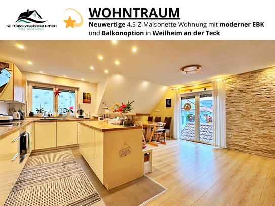 IHR NEUES ZUHAUSE ! - NEUWERTIGE 4,5Z Maisonette-Wohnung mit moderner EBK und Balkonoption