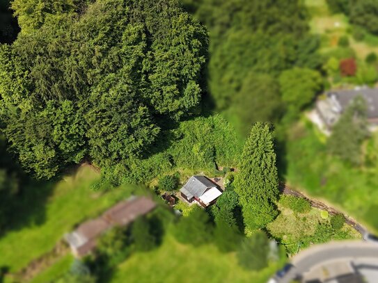 Höhenlage von Hoffnungsthal Grundstück mit einmaligem Ausblick und Ferienhäuschen in Waldrandlage