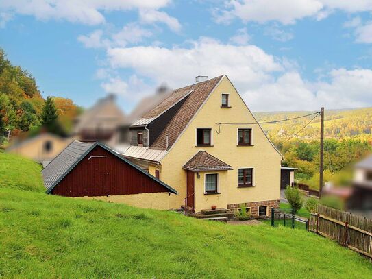 Panoramablick von Rothenthal aus - Gepflegte Doppelhaushälfte mit großem Garten und neuem Carport