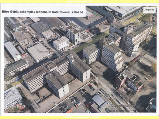 Gebäudekomplex Mannheim Käfertalerstraße 250-254 für temporäres gewerbliches Wohnen o.ä. geeignet