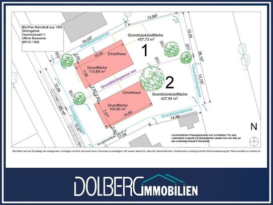 Baugrundstück für ein Einzelhaus in ruhiger Wohnlage mit 2 Vollgeschossen!