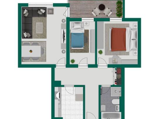 Zukunftsorientiert wohnen: 3-Zimmer-Erdgeschosswohnung mit modernisierter Haustechnik