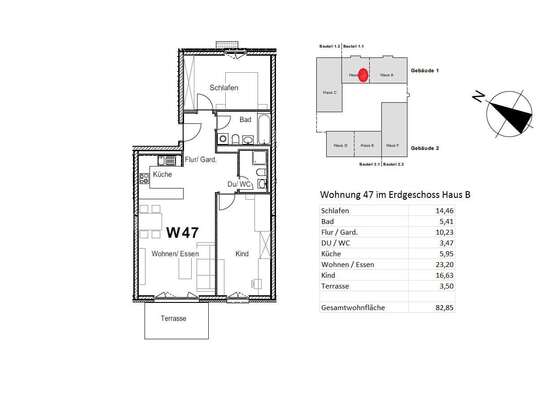 Geschmackvolle 3-Zimmer-Erdgeschosswohnung mit Terrasse und TG-Stellplatz