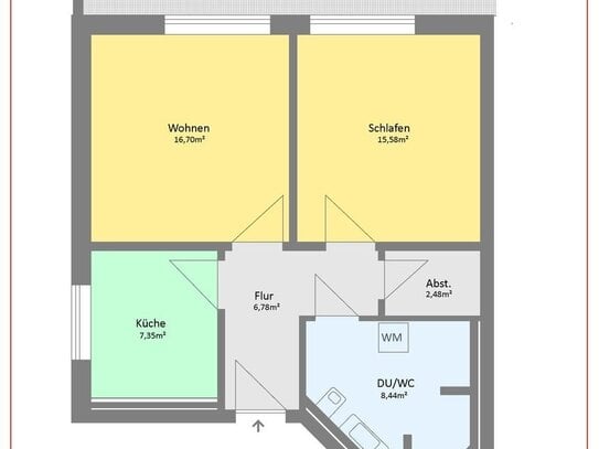 Neue 2 Zimmer-Wohnung im Erdgeschoss mit Terrasse